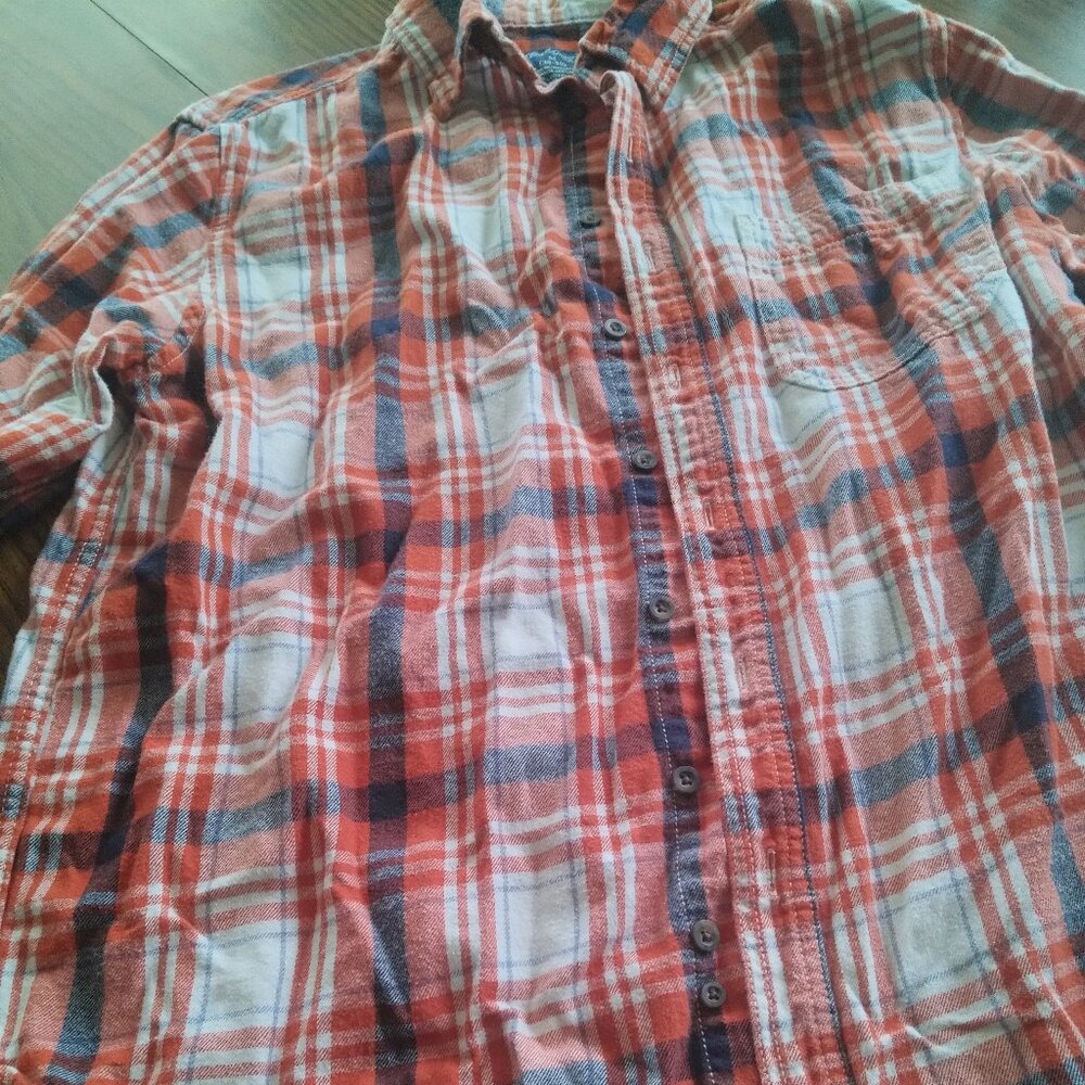 womens long sleave flannel shirt size medium pre owned